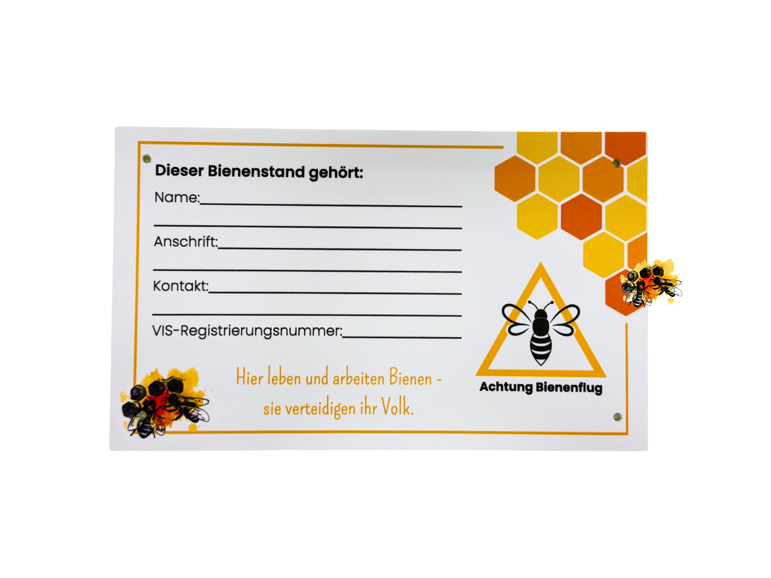 VIS Tafel "Achtung Bienenflug" VIS Tafel "Achtung Bienenflug"
