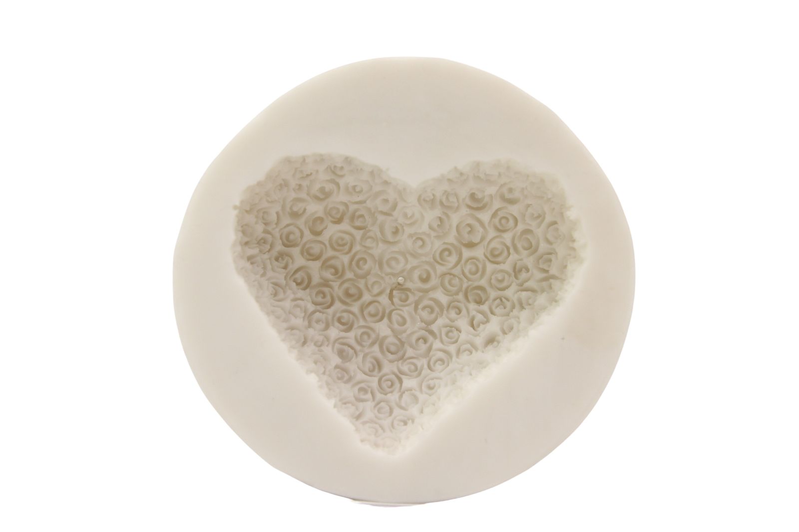 Gießform Herz mit Rosenmuster Gießform Herz mit Rosenmuster