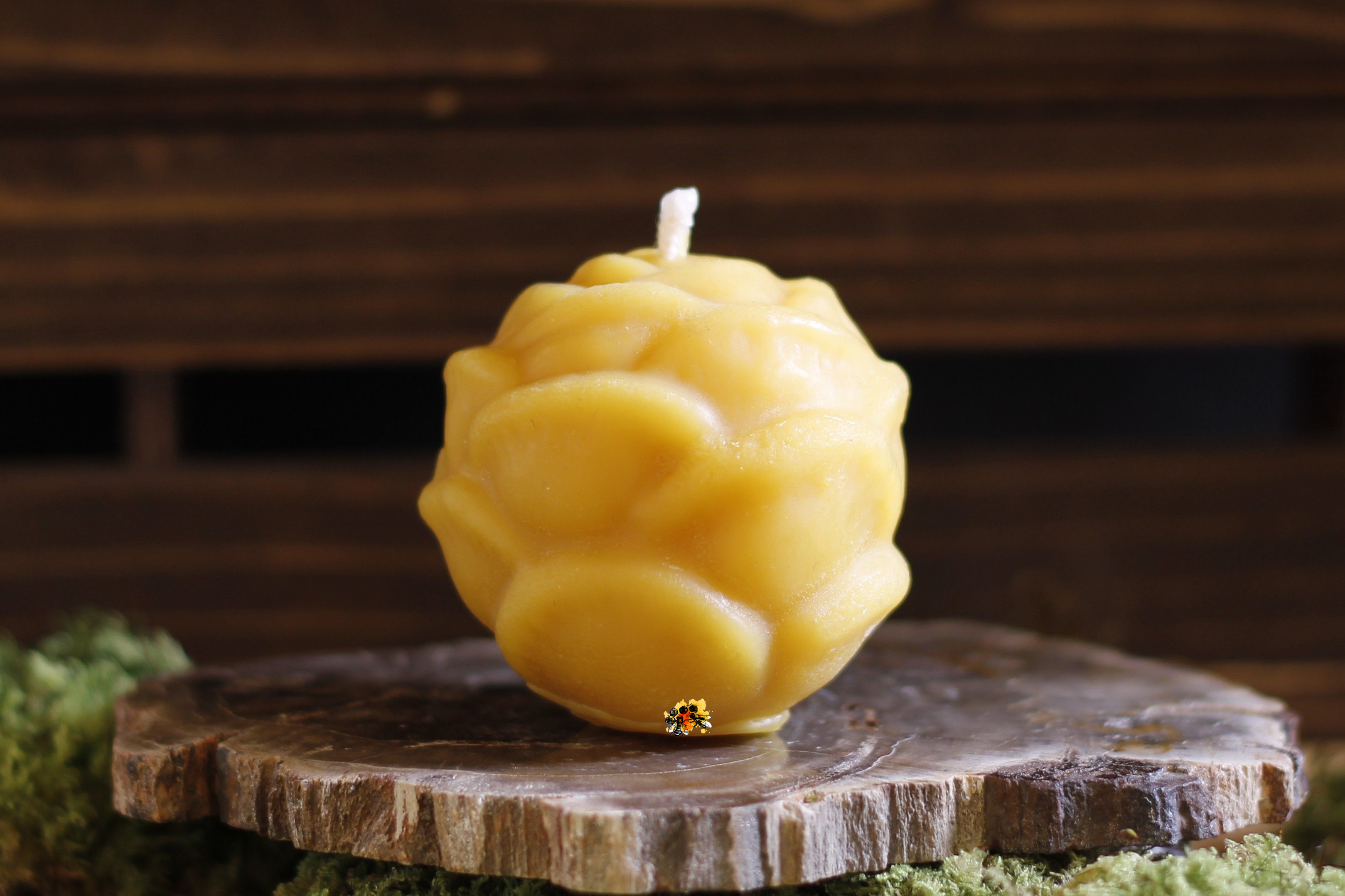 Kugel "Rosenblüte" Bienenwachskerze 