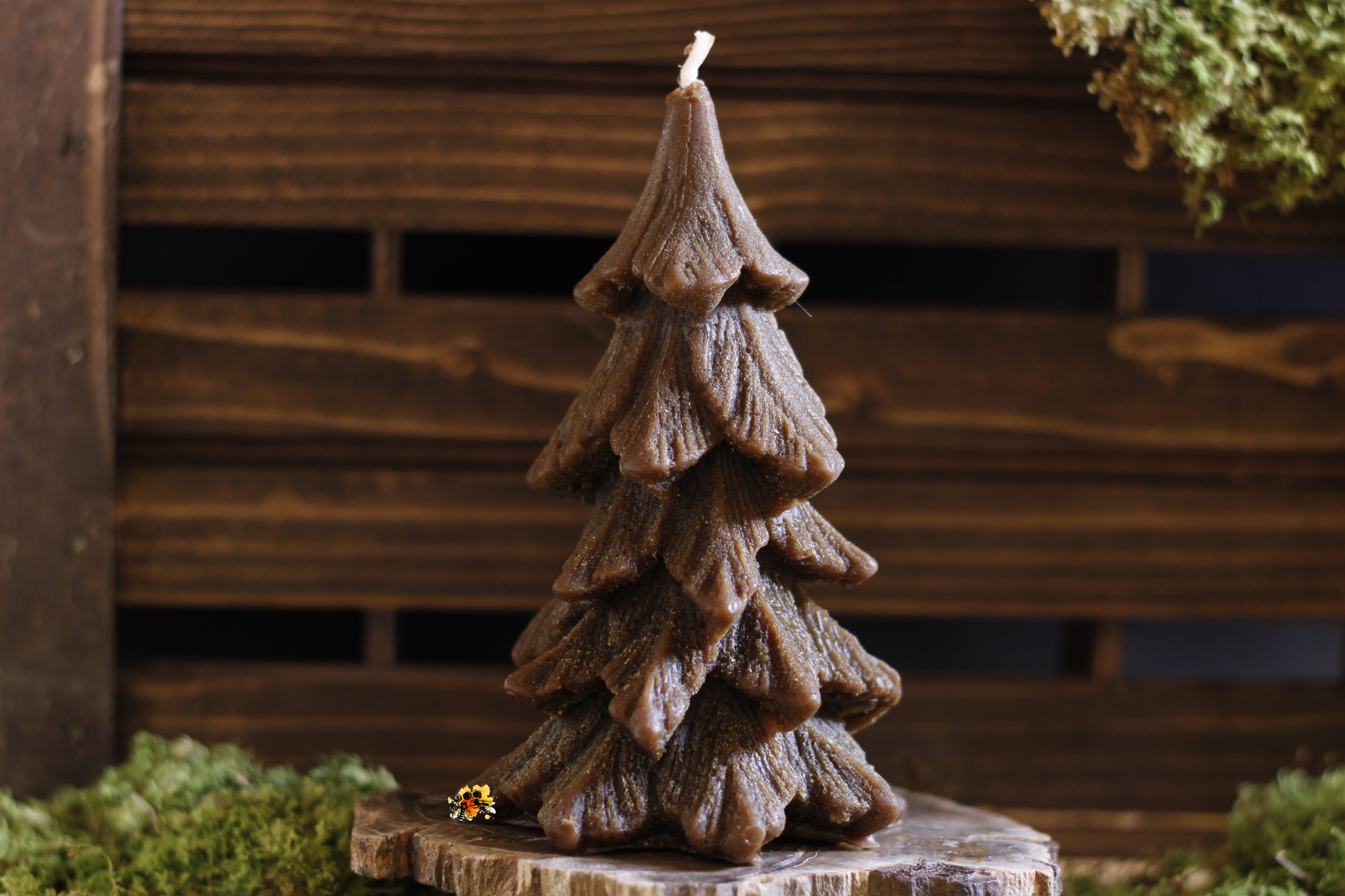 Baum "Fichtenbaum" Bienenwachskerze braun