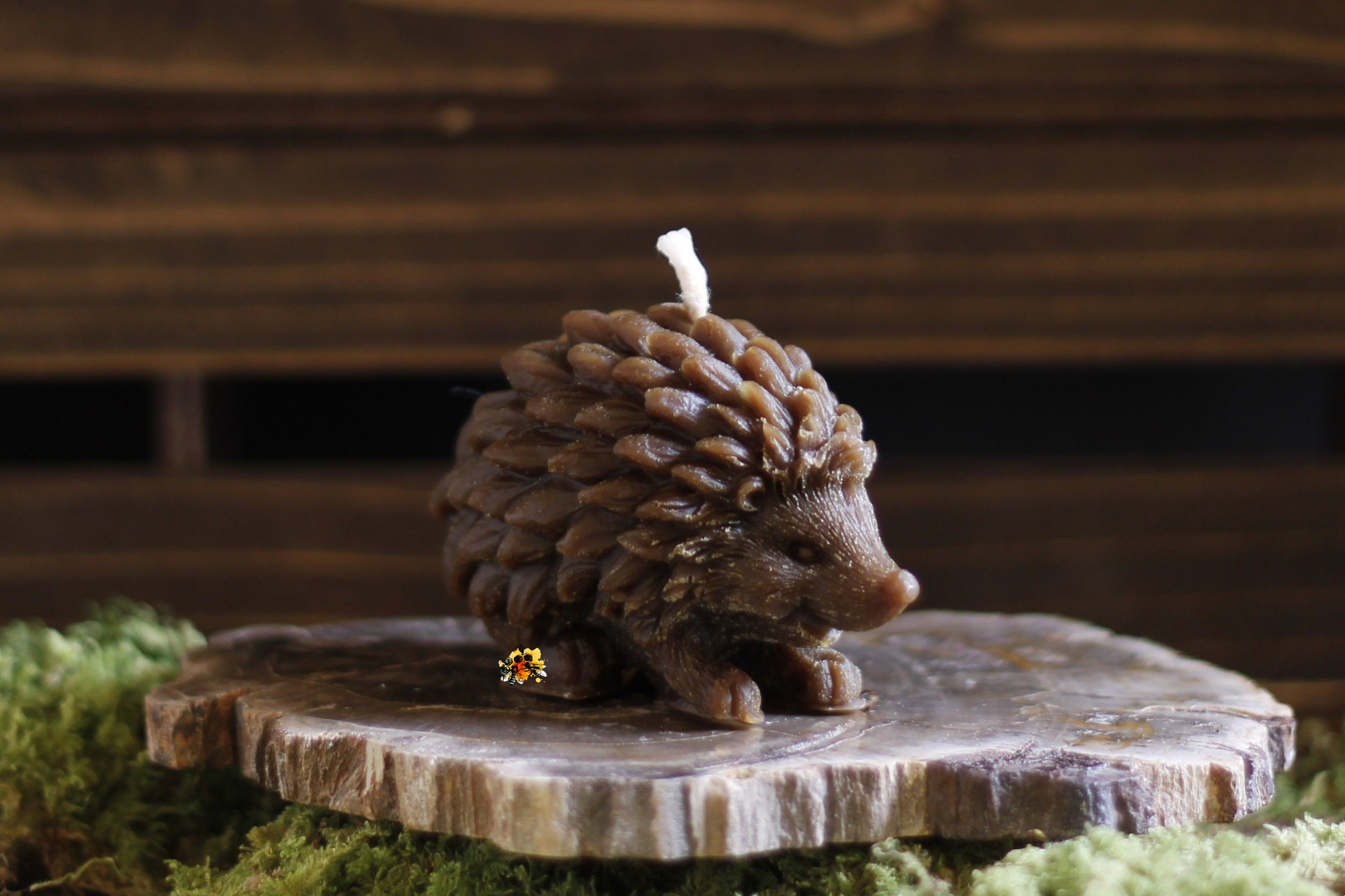 Igel "Otto braun" Bienenwachskerze