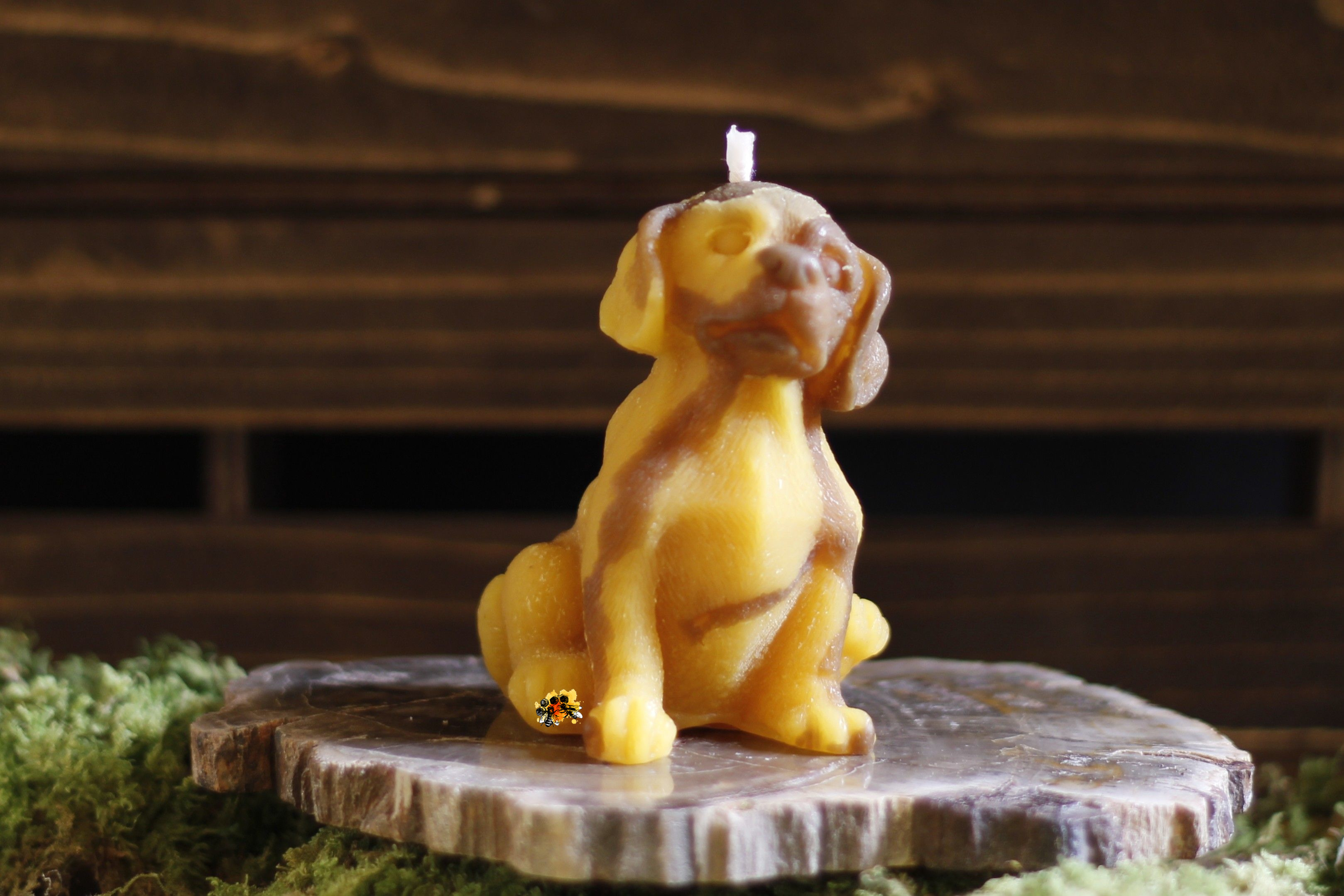 Hund "Labrador Lucky gefleckt" Bienenwachskerze
