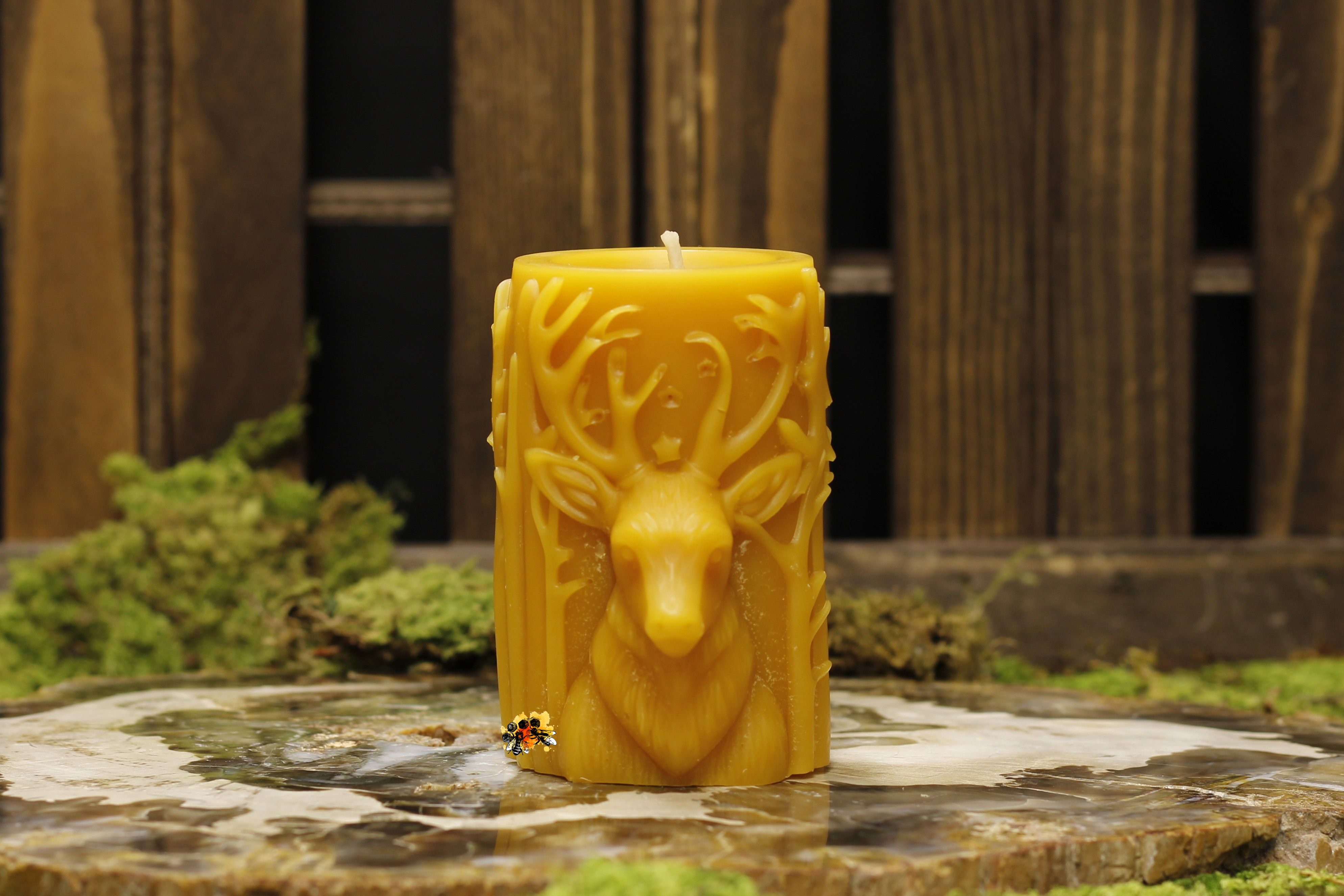 Stumpe "Rudolf" Bienenwachskerze