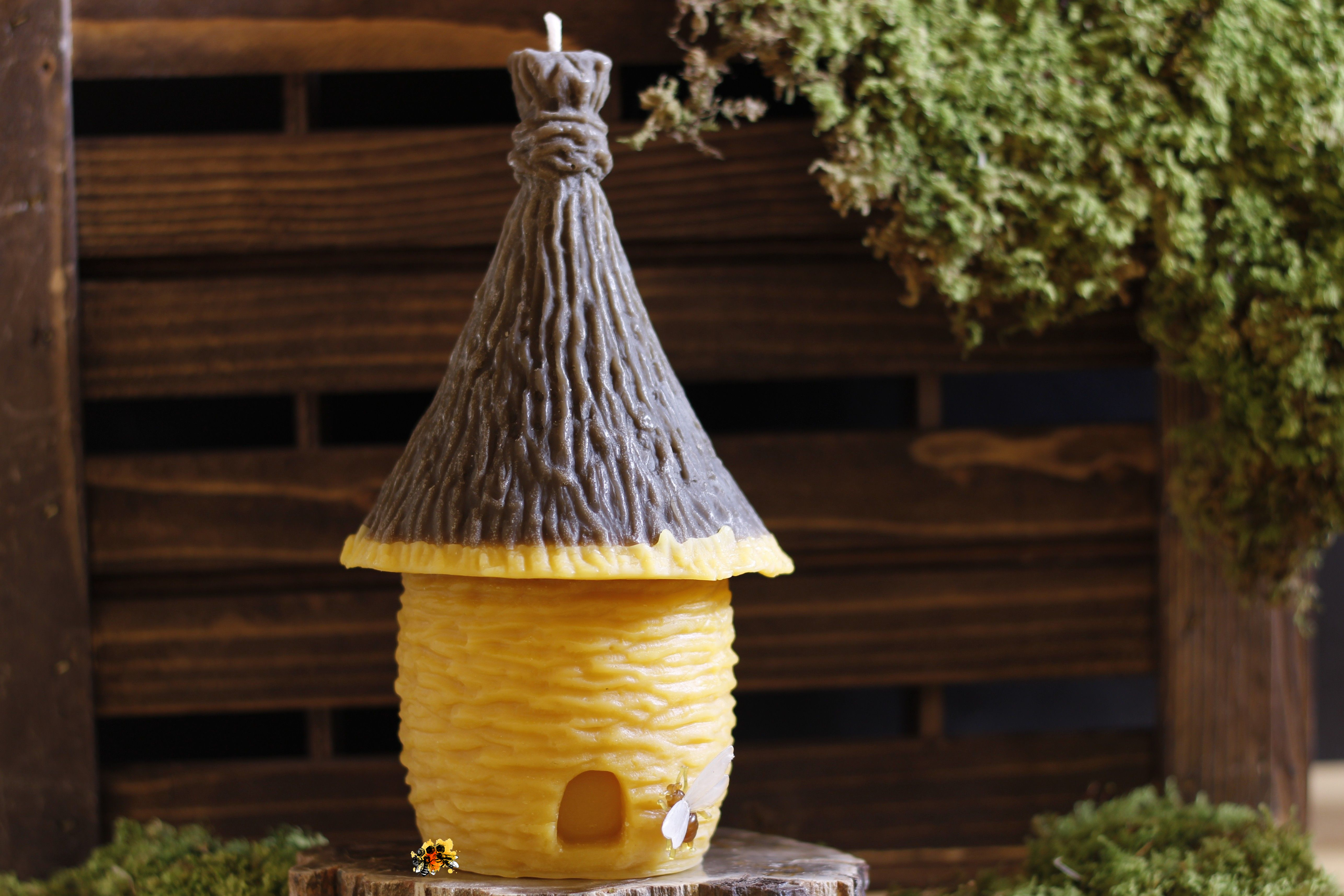 Bienenhaus "Immenheim" Bienenwachskerze zweifarbig